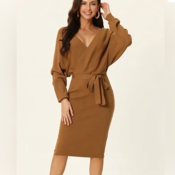 Nicole Miller Dresses & Skirts - Nicole Miller Long Sleeve Brown Sweater Dress